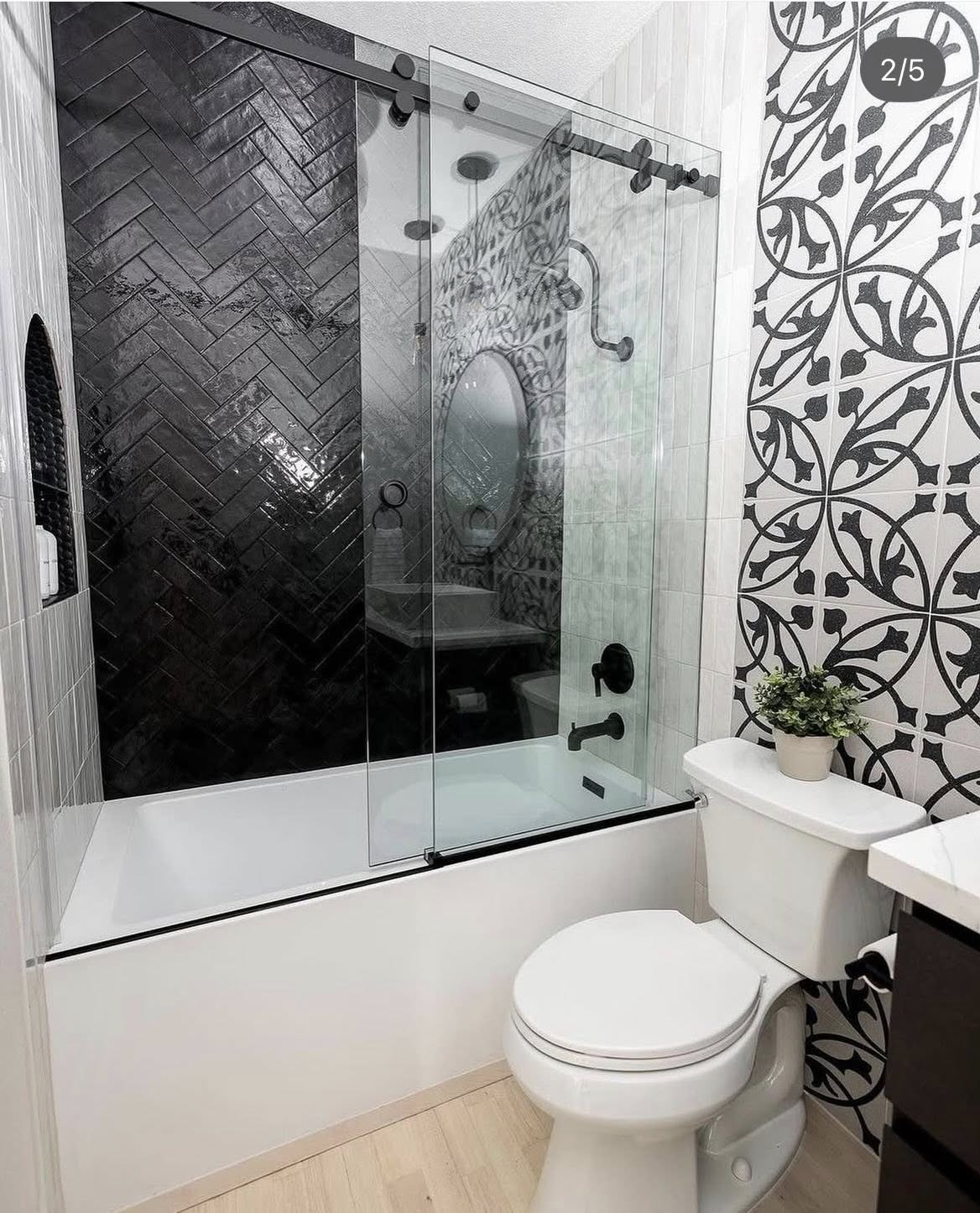 Gray Herringbone Wall